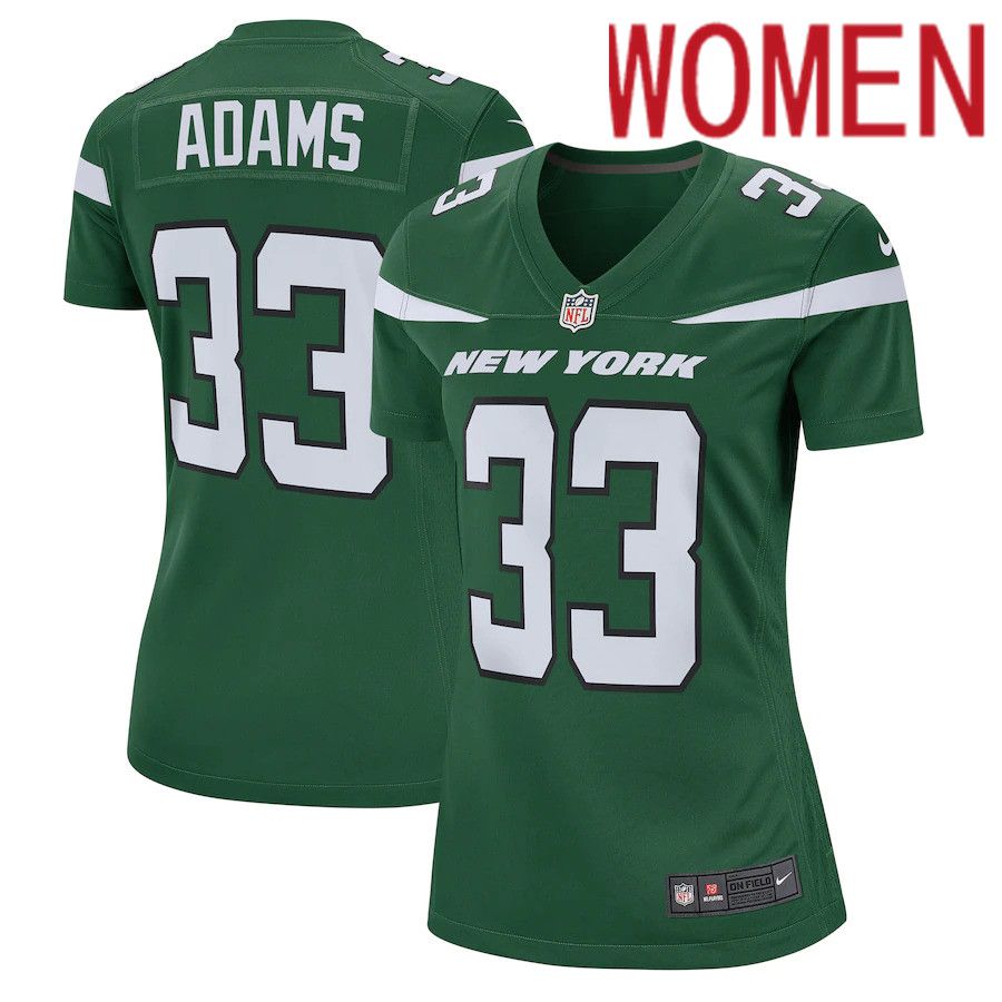 Women New York Jets 33 Jamal Adams Nike Gotham Green Game Player NFL Jersey